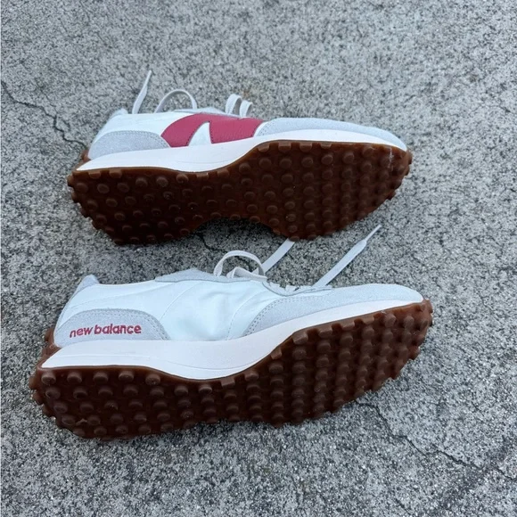 New Balance White & Red Retro-Style Runner Sneakers - Picture 3 of 5